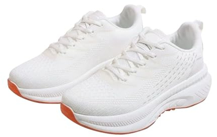 Ortopediska skor dam sommar, sportskor dam lätta löparskor tjock sula sneakers löpning fritidsskor andas joggingskor bekväma promenadskor enfärgade träningsskor