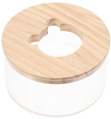 HOMSFOU Baño de Arena para Hámster Pequeño, Bañera Transparente de Acrílico, Caja de Ducha para Mascotas Diseño Cerrado, Cuenca de Arena Decorativa para Jaula, Uso en Hábitat de Animales