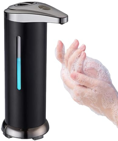Berührungsloser Induktions-Seifenspender Edelstahl - Infrarot Automatik Pumpe | Hands-free Seife Desinfektor | 327g Countertop Für Bad Küche Büro Einfacher Duftwechsel 3 Farben