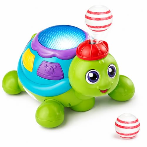 MMOBIEL Blow The Ball Tortuga Juguete – Bola flotante con música y luz LED – Juguete sensorial interactivo para niños a partir de 3 años – Regalo de cumpleaños para niños y niñas