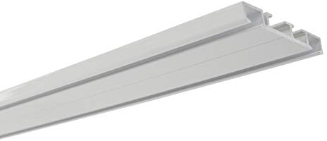 GARDINIA Aluminium-Vorhangschiene 2-läufig weiß 150 cm