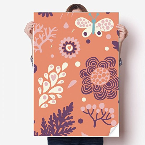 DIYthinker Pansy Flower Plant Paint Vinyl Wall Sticker Poster Mural Wallpaper Room Decal 80X55Cm