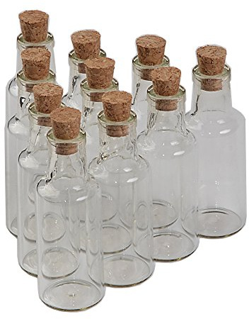 Jarvials 50pcs Flacon De Verre Transparent à Cork,La capacité Est 25ml,Peut être utilisé Pour faire Un Voeu Bouteille Et Puis Le Jeter Dans La Distance (50, 25ml)