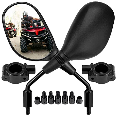 KEMIMOTO ATV Mirrors, 8MM 10MM Motorcycle Mirrors for Handlebar ATV