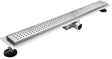 Duschrinne 60 cm Bodenablauf Duschablauf aus Edelstahl sehr flach Größen 50cm – 120cm Model R7 Kreise