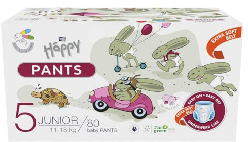 bella baby Happy Ökopack Pants Gr.5 Junior 80 Stück 11-18 kg Höschenwindeln Töpfchentraining