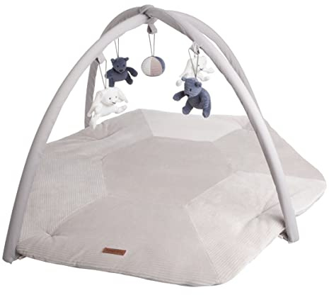 Baby's Only - Spielbogen Sense - Baby Activity-Decke - Mit verschiedene Geräusche - Vintage Blue/Kieselgrau/Weiß