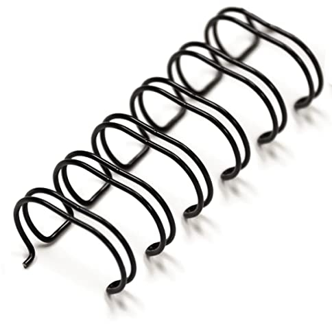 Albyco - Drahtbinderucken, Wire-O Drahtbinderkämme - 9,5 mm - Buchringe, Spiralbinder, Papier Binder, Wirebind, Binderucken draht - 3/8 Zoll - bis zu 65 Blatt - 100 Stück - Schwarz
