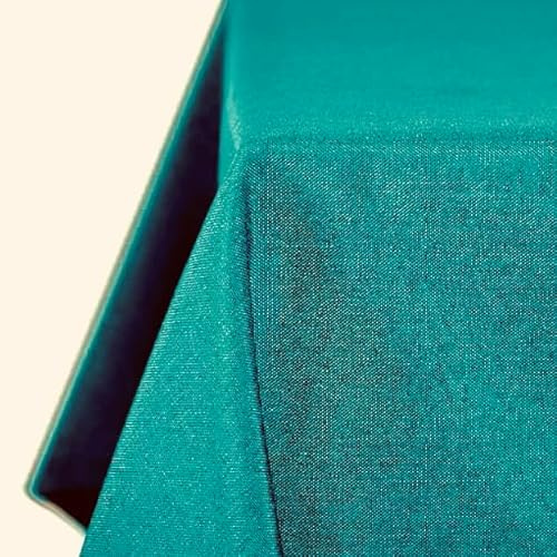 Tischdecke | Petrol/Türkis - Eckig - 110x180cm | Gartentischdecke | Outdoor-Decke | Lotus-Effekt | Leinen-Optik | Schmutzabweisend