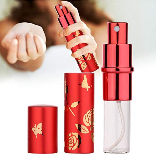 Bouteille Vaporisateur de Parfum de Voyage, 10ml Mini Atomiseur Réutilisable Parfum de Sac Vide Rechargeable Voyage Bouteille Vaporisateur de Poche Portable(rouge)