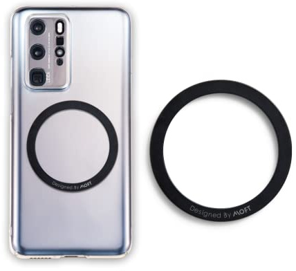 MOFT Slim Magnetic ring med starka magneter för MagSafe tillbehör, universellt kompatibel med alla smartphones, svart