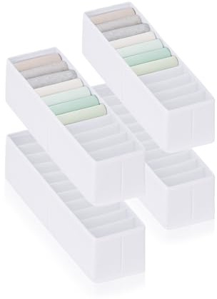 ROW&LINE® – Organizer Set – 11 extra hohe Fächer für Babysachen, Socken & Windeln – Ordnungssystem Wickelkommode – strapazierfähig & abwaschbar für jeden Wickeltisch & Schublade – weiß – Size: 4x XS