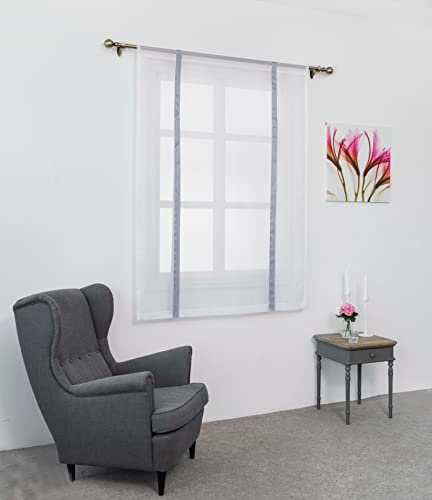 SIMPVALE Cortina Romana para Cocina, 1 Pieza, 80 x 120 cm, Gris | Visillo en Estilo Moderno Minimalista, Cortina Semitransparente, Elegante Decoración del Hogar Protege tu Privacidad