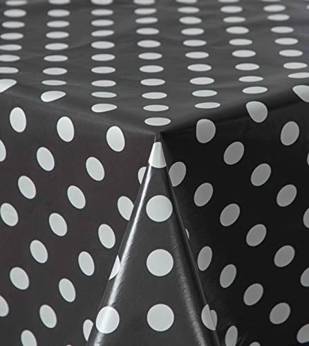 Wachstuch Wachstischdecke Tischdecke, Black and White Series mit Paspelband Istanbul Rund 160 cm, Abwaschbar