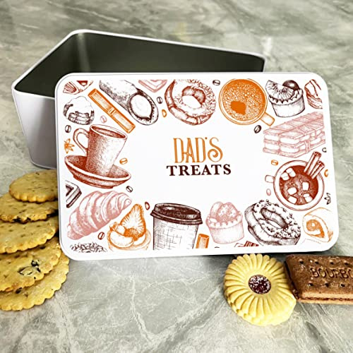 Fingerprint Designs Vintage Style Pastries Dad's Personalised Gift Biscuit Sweets Treat Tin