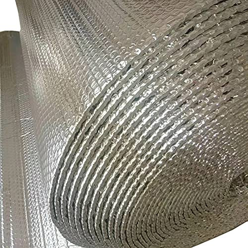 Rouleau Isolant Thermique Aluminium Double Polyvalent Rouleau D'isolation En Aluminium, Feuille D'aluminium Thermique Réfléchissantepour Loft, Sol, Mur, Camping-car, Campi(Size:1x25m (39 in X 82 Ft))