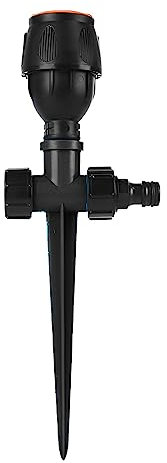 Trípode aspersor, aspersor telescópico con rotación de 360 grados, aspersor de impulsos con trípode, aspersor telescópico para grandes superficies, patio, jardín, césped