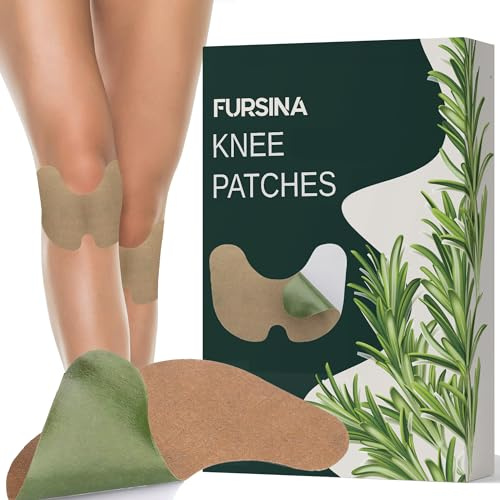 FURSINA Knee Patches, Heat Patches for Bone on Bone, Wormwood Extract Knee, Back, Neck, Shoulder - Extra Strength Muscle Joint Product with Herbal Ingredients, Warming Herbal Plaster (12 Count)
