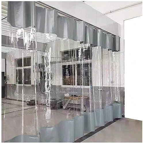 DZHTUF Transparente PVC-Plane Vorhang mit Ösen,Pergola wasserdichter Vinylvorhang für draußen,66 Größen,Dicke: 0.5mm,Trennvorhang Seitenteil,PVC Vorhang transparent Outdoor,L×H-2.5×2.5m(98 * 98in)