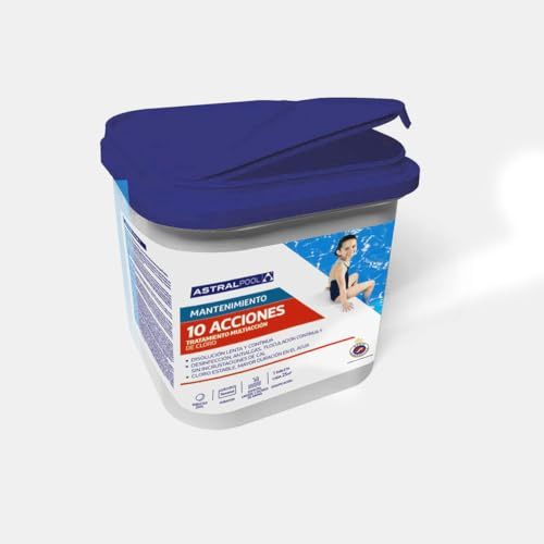 Astralpool Cloro Lento, tabletas de 250g 0% ácido bórico en 1 envase de 5 kg. Tratamiento en Base de tricloro Libre de ácido bórico para desinfectar la Piscina