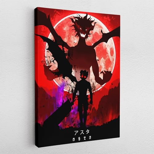 Leinwand Pop Art Graffiti Black Clover Asta Anime Manga Wand Abstrakt Wandbilder Wohnzimmer Schlafzimmer Büro Wanddekoration Deko XXL günstig (Leinwand, 40x30 cm)