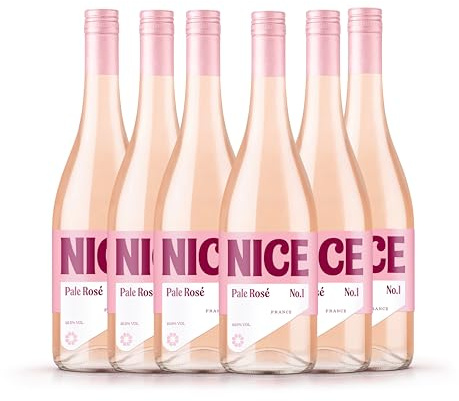 Nice Pale Rosé, French Wine in a Bottle, Dry, Pale, French Rosé from Languedoc, Hint of Strawberry, 6 x 75cl Bottled Wine | Dry & Fruity, For Sunny Evenings & Places to Be, From Languedoc, Vegan, B-Corp Brand, Multipack