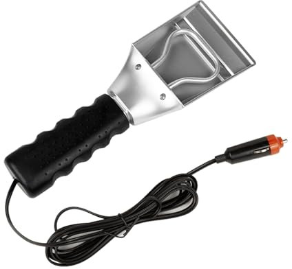 Pnuokn 12V Auto Fenster Beheizte Reinigungsschaufel Auto Windschutzscheibe Schneeschaufel Eiskratzer Elektrische Fenster Eis Schnee Entfernung Handwerkzeuge Frostbeständiger Eiskratzer