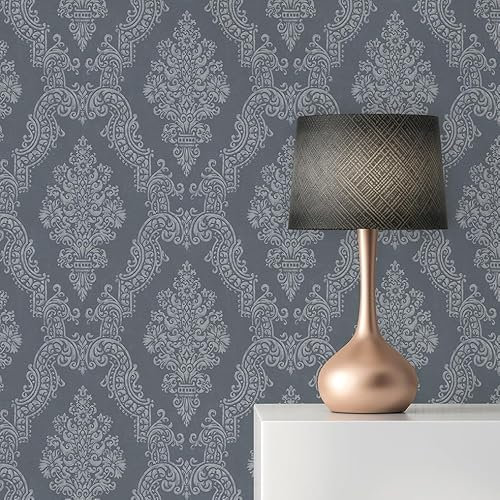 TADESSI Alessia Baroque M1-No.11229 Papier peint intissé Anthracite Gris 10,05 x 0,53 m