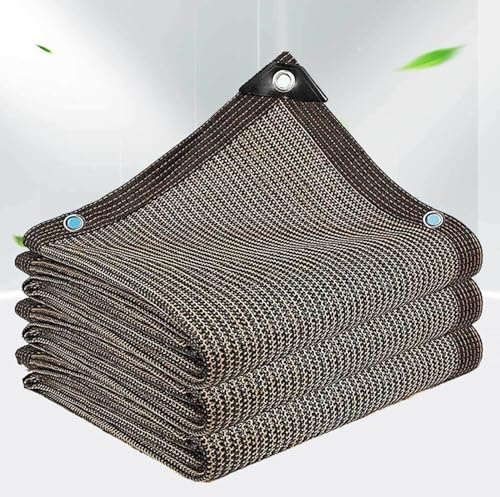 Sombras de vela para jardín, pequeñas sombrillas para plantas, 90 % de tela de sombra con bloqueo solar, red de sombra para pérgola, red de privacidad para pérgola, red de privacidad, marrón, 4 x 8 m
