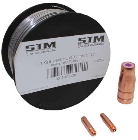 STM Der Meisterladen Set Fülldraht 1 kg 0,9 mm D100 + 2x Stromdüsen 0,9mm + 1x Fülldraht Gasdüse