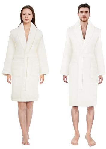 Özdilek Bademantel, 100% Türkische Baumwolle, Bademantel Damen, Bademantel Herren, Unisex, Frottee-Bademantel, Morgenmantel Damen, Morgenmantel Herren, | Klein-Mittel - Silber
