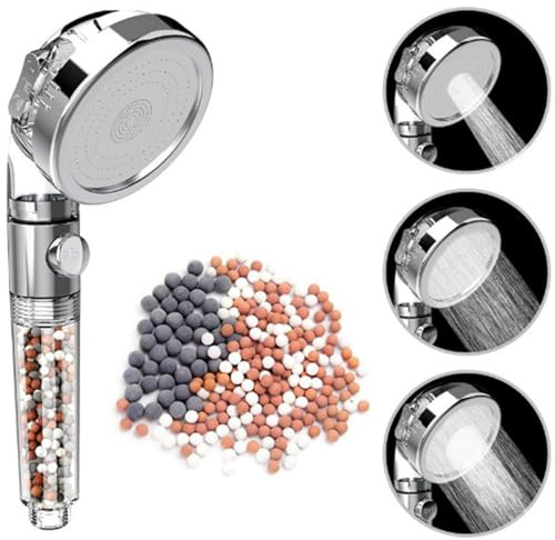 Lot de 18 boules minérales de rechange à ions négatifs bio-actives pour pommeau de douche en pierre, adoucissant, filtration des impuretés et de l'eau dure