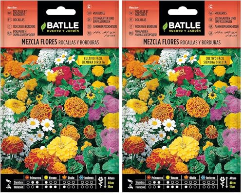 Semillas Batlle Mezcla Flores ROCALLAS y BORDURAS (Paquete de 2)