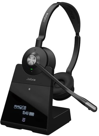 Jabra Engage 75 SE Stereo Wireless Headset Professional Calls, DECT security, 150m range, USB-C to USB-A, Advanced noise-cancelling microphone, all-day comfort with base, Microsoft Certified - Black