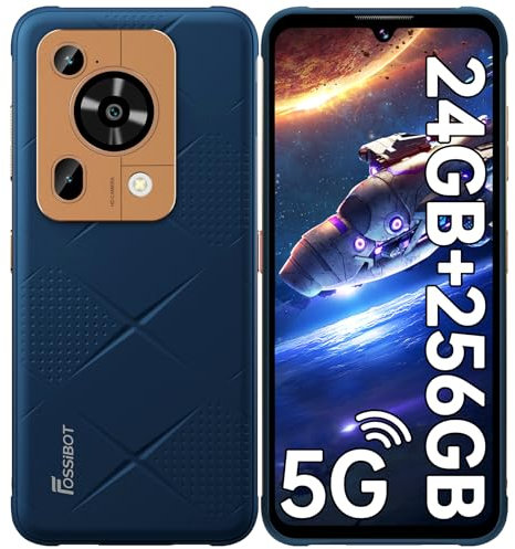 FOSSiBOT F112 PRO Outdoor Handy 5G - 24GB RAM+256GB ROM/1TB Outdoor Smartphone Ohne Vertrag 7150mAh, 6.88 (120Hz), 50MP+16MP, Android 14 Baustellenhandy, IP68/IP69K/ Wasserdicht/NFC/OTG/GPS/Face ID