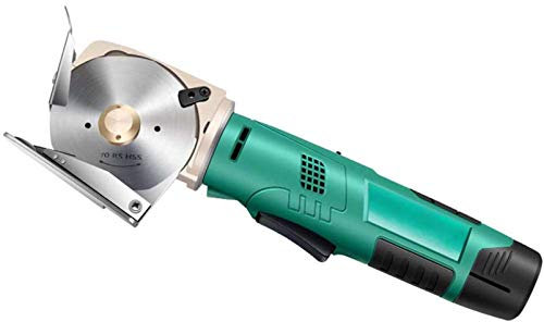 Coupe-tissu électrique – Machine à cisailler rechargeable avec épaisseur de coupe maximale de 25 mm, taille de lame de 70 mm, couteau rond sans fil pour textile, cuir et papier