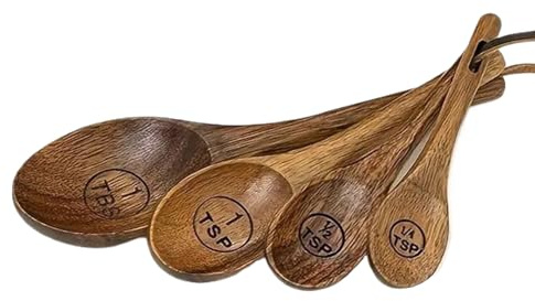 Wooden Measuring Cups Set, Tablespoon Scoop, Coffee Beans Scoop, Sugar Salt Seasoning Spoon, Honey Measure Accessories, Eco-Friendly Kitchen Tools, Impress with Elegance