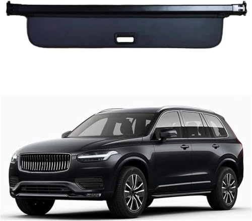 Kofferraumabdeckung Vorhang für Volvo XC90 2016-2020 2021 2022 2023, Einziehbarer Hintere Kofferraum Hutablage, Schattenschutz Privatsphäre Vorhang