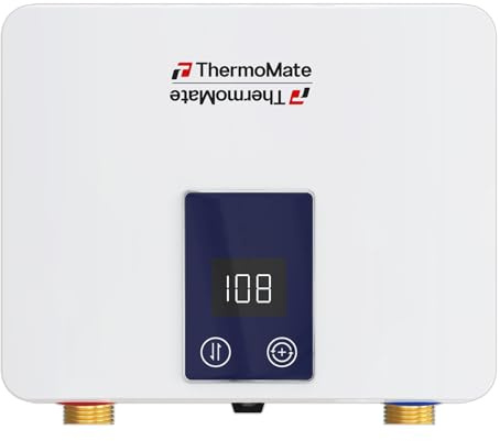 Tankless Water Heater Electric 120V, ThermoMate 3500W Small On Demand Instant Hot Water Heater with Temperature Display for Kitchen Bathroom Sink Faucet, ETL Certified