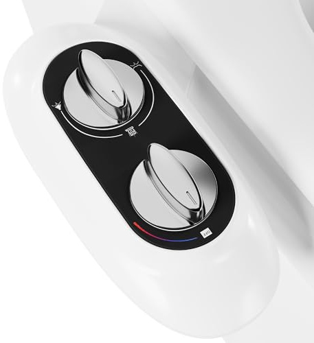 Bidet Attachment for Toilet UK, Non-Electric Ultra Slim Bidet Hot & Cold Water Bidet with Self-Cleaning Dual Nozzle Front & Rear Wash Bidet Toilet Attachment