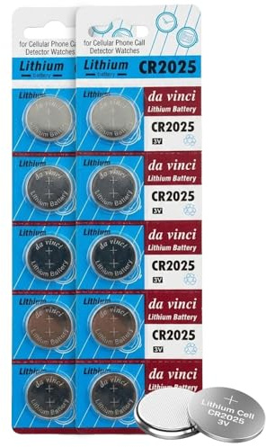 OBD 10 x CR2025 3V Lithium Coin Cell Batteries Long Lasting Battery for Car Key Fob Remote Watches Calculators Medical Devices and Small Electronics