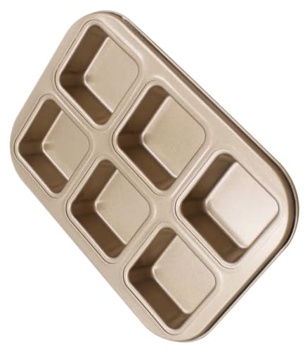 Generico Stampo per Dolci Quadrato 6 Scomparti in Acciaio al Carbonio Oro, Pratico e Salutare, per Uso Professionale in Cucina e Panetteria