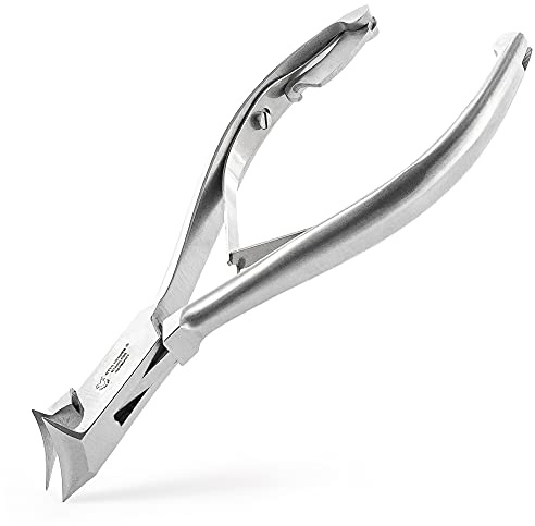 OTTO HERDER - Tagliaunghie per piedi, strumento per la cura dei piedi, in acciaio inox temprato, superficie di taglio da 1,8 cm e doppie molle avvitate