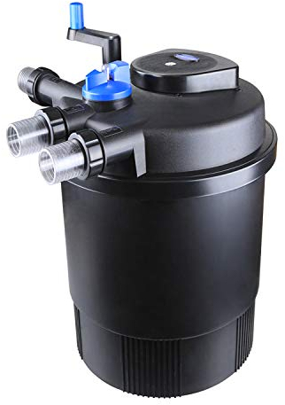 Pondlife CPF-20000 Druckteichfilter UVC 36 Watt, für Teiche bis 40000 Liter, Teichfilter mit Rückspülfunktion, 12000 L/h Fördermenge