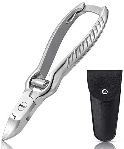 BEZOX Hochleistungs Nagelschere für dicke und eingewachsene Nägel mit Lederetuiverpackung, Nagelknipser mit Praktische Verschlussschnalle, Rutschfester Griff Nagelzange