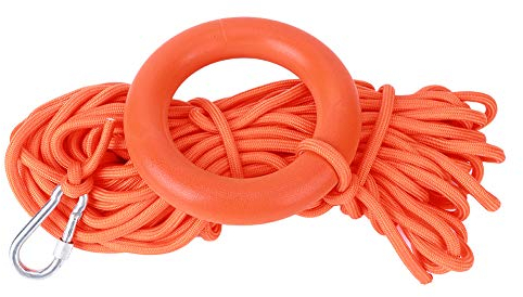 Fdit Corde de Sauvetage Flottante dans l'eau 98.4ft, Corde de Lancer Professionnelle en Plein air Sauvetage Sauveteur bouée de Sauvetage avec Bracelet/Anneau à Main pour la pêche en Bateau