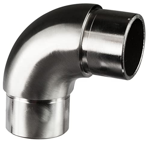 Edelstahl Rundbogen für 42,4 mm Rohre - V2A Fitting für Geländer Handlauf Balkon - Verbindung gebürstet
