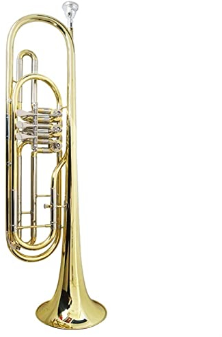 KESHUO Bass-Trompete B-flach DREI Flache Schlüssel-Drehventil-Lackgold Trompete Messing