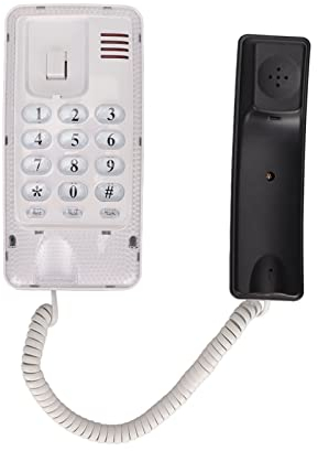 Elprico Téléphones Filaires, Téléphone Fixe Filaire Multifonctionnel Pause Recomposition Portable Maison Téléphone Filaire avec Fonction Flash Rapide(Blanc)