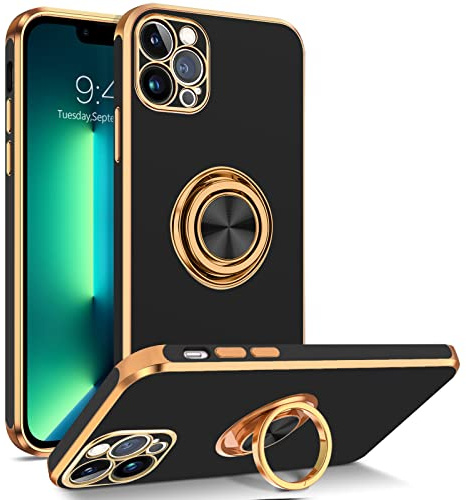 BENTOBEN för iPhone 13 Pro-fodral, iPhone 13 Pro, telefonfodral, smal passform 360° ringhållare, stativ, magnetiskt bilfäste som stöds, skydd, halkfritt, flickor, pojkar, kvinnor, män, skydd för